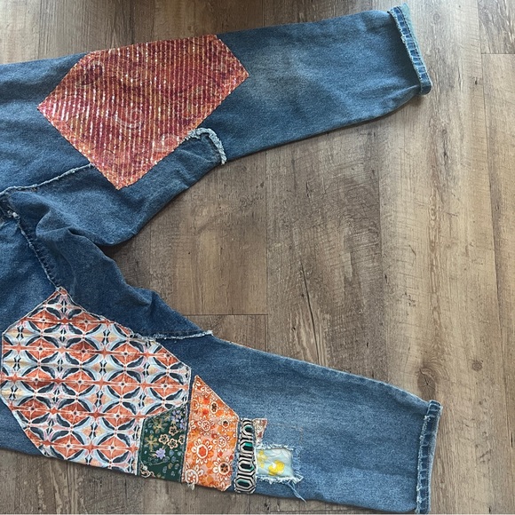 Free People Zappa Harem Patchwork Jeans - Picture 9 of 15